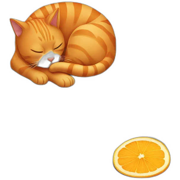 Orange cat sleeping on laptop emoji