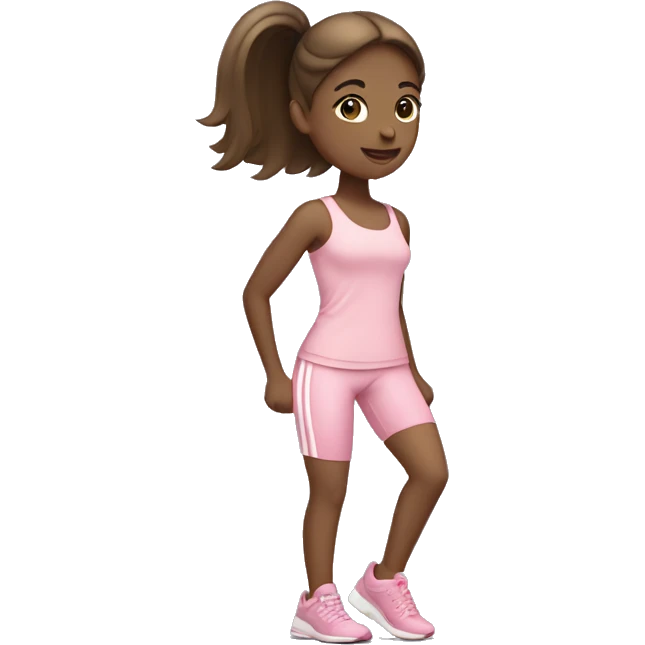 Girl exercising with light pink clothes emoji