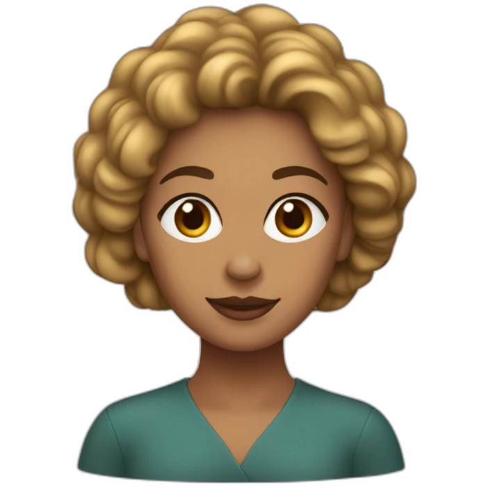 Mujer blanca con pelo corto castaño y pendientes grandes emoji