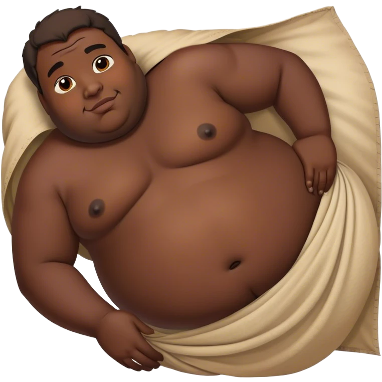 Fat man laying on belly wearing loin cloth  emoji
