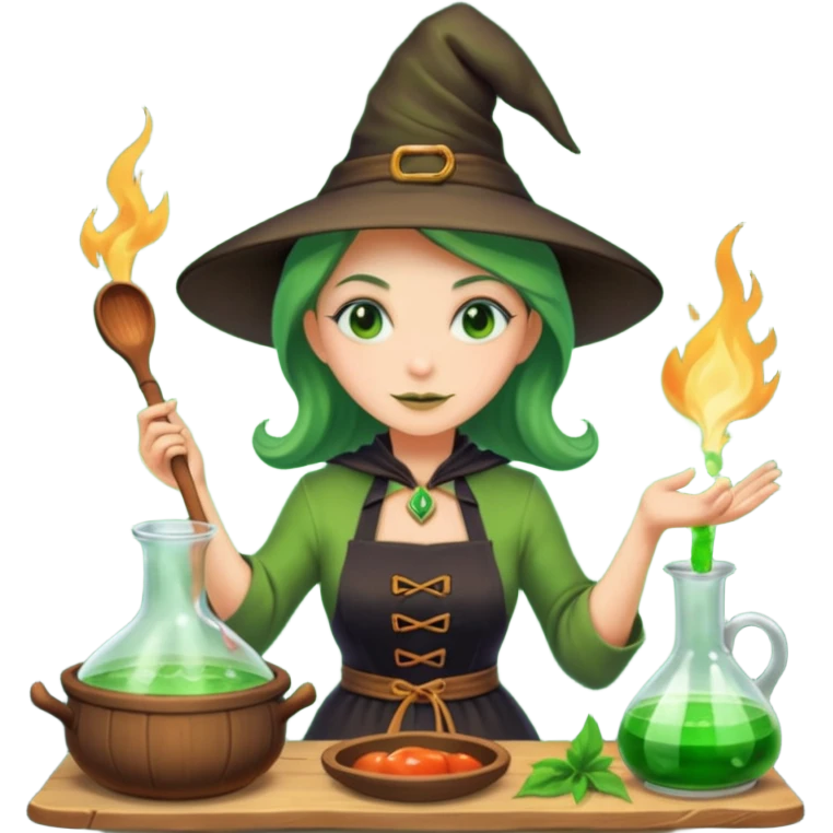 green witch cooking potion emoji