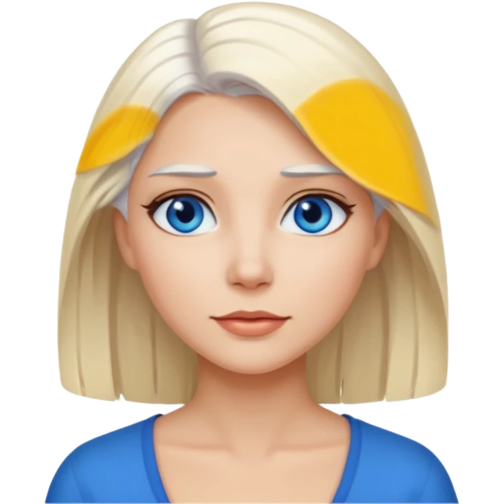 Güzel sarışın bir kadın kıyafeti beyaz saçları düz emoji