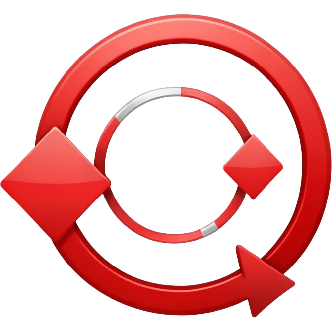 Prompt 15: "Is your backup plan."
Graphic: 🔄 Refresh/loop arrows icon (white with red highlights).
Animation: Arrows rotate smoothly.
Background: Transparent. emoji