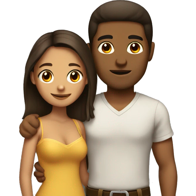 Mexican girl with brown boyfriend emoji