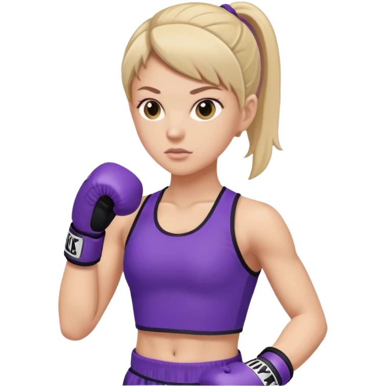 a white girl in  purple gear kickboxing emoji