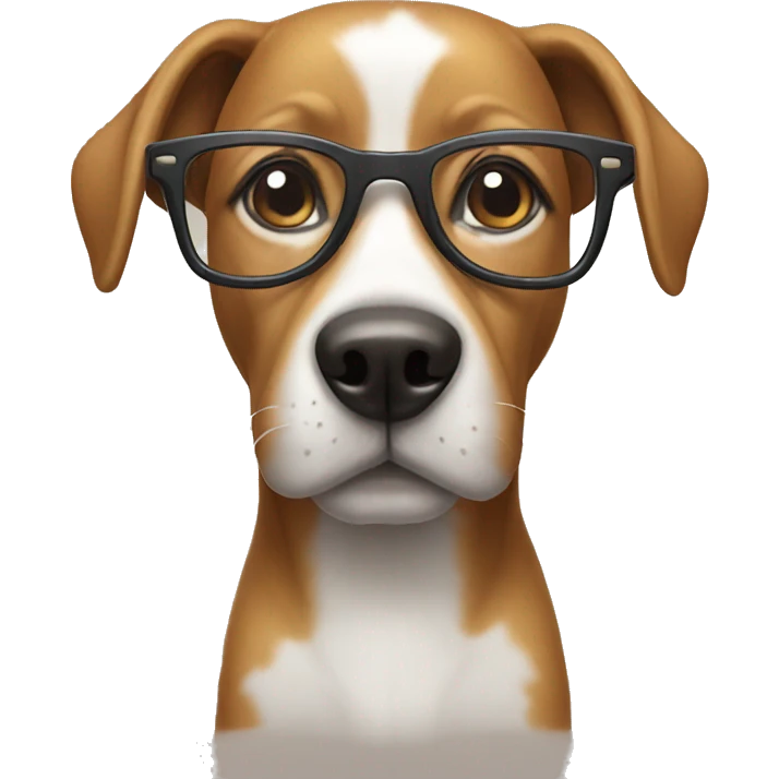 Dog with glasses emoji