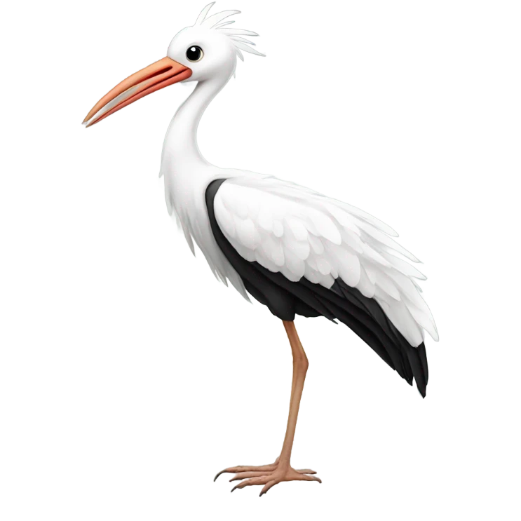 Stork with an e emoji
