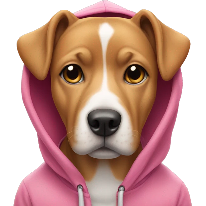 Dog in a pink hoodie emoji