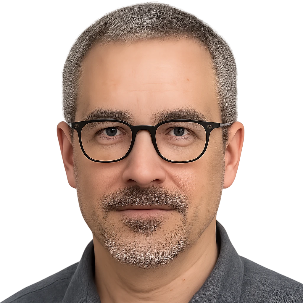 face with short gray hair, glasses, mustache and short goatee, varied style emoji