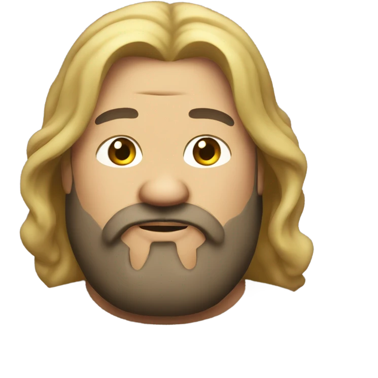 Fat guy with long hair and a goatee emoji
