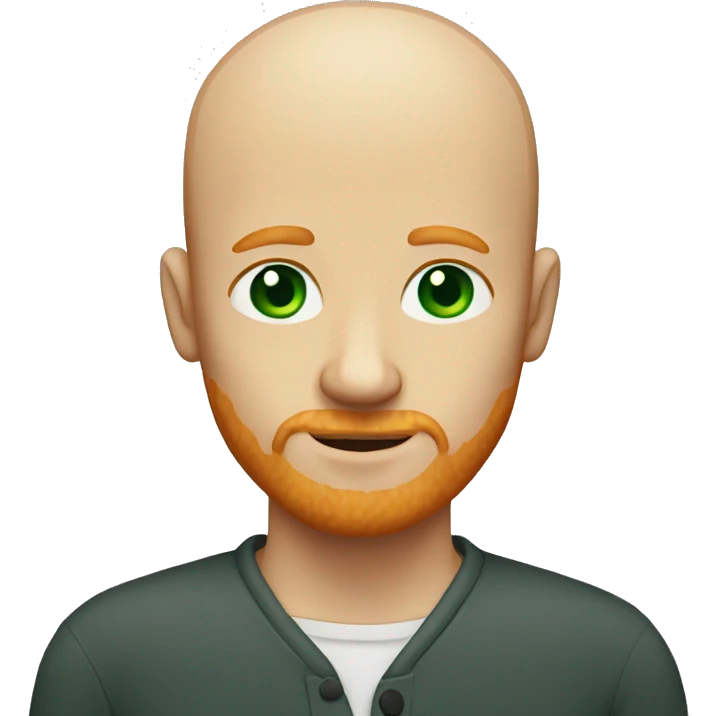 bald ginger man with green eyes, no beard emoji