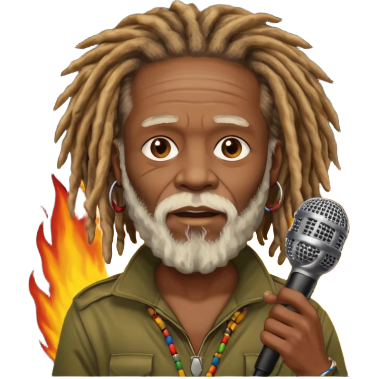 Burning Spear holds Burning Spear  emoji