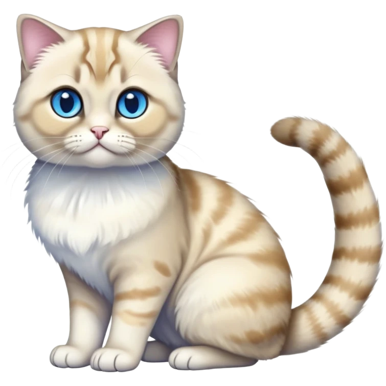 Colorful exotic iridescent tropical shiny Fantasy-Siamese-Scottish-Fold-feline-Fakémon-feline-hybrid (full body) emoji