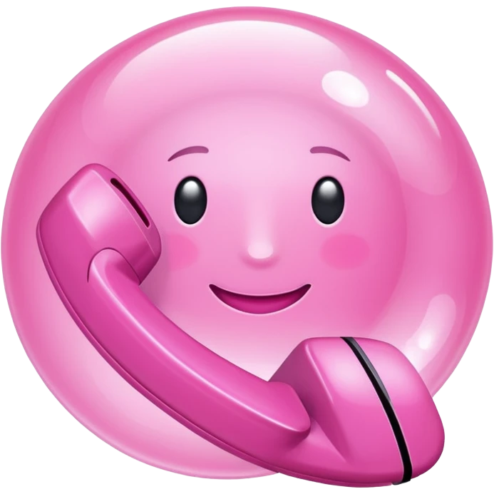 pink phone call caller id bubble emoji