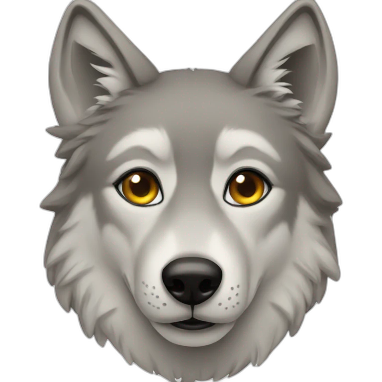Female wolf with eye liner  emoji