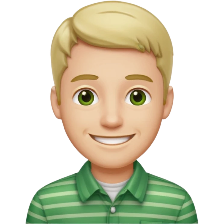 Man with green Striped Shirt not a t shirt emoji