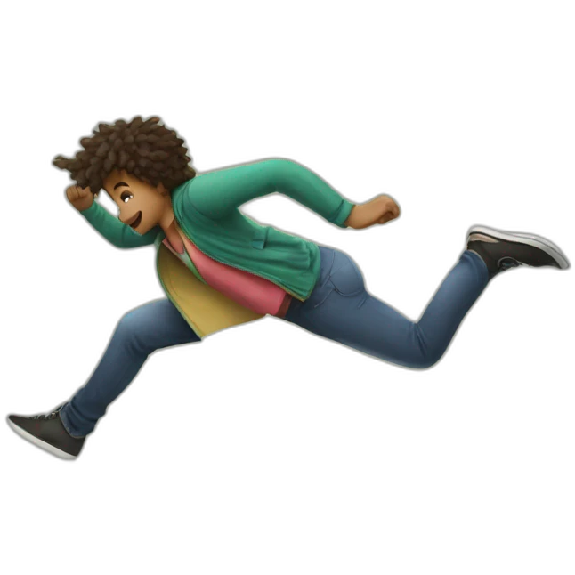 student jumping on desk emoji