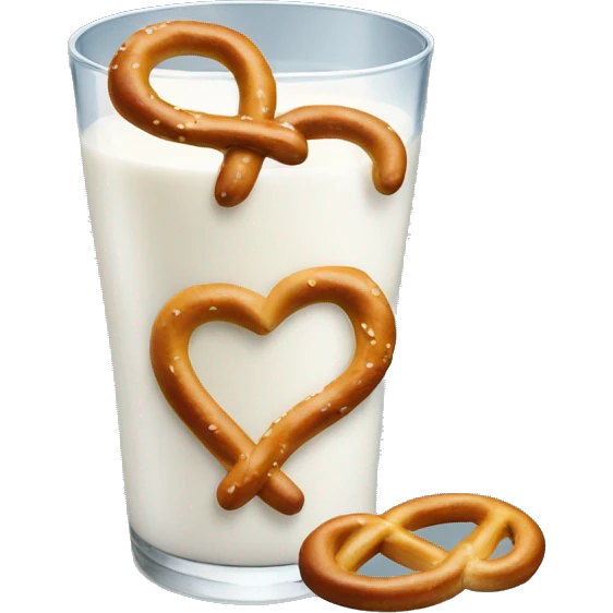 A glass of milk with a pretzel emoji