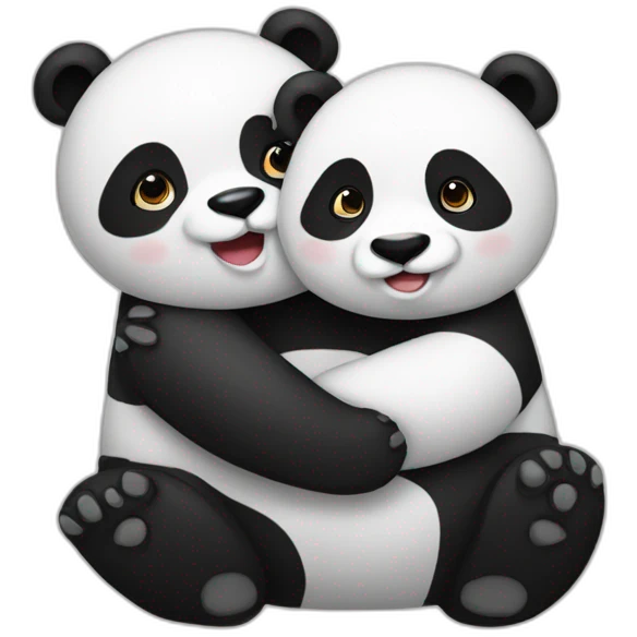 Panda hug emoji