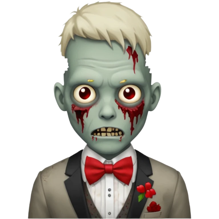 zombie with red bow tie emoji