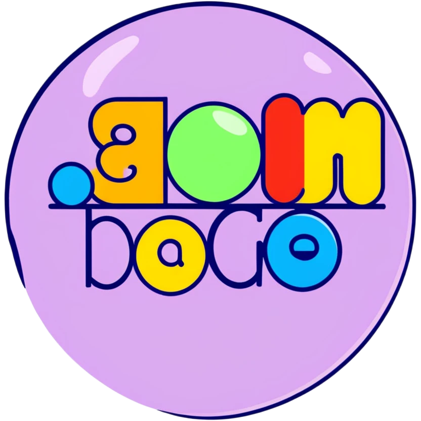 Colorful bubble letters spelling حسیب with fun decorative elements emoji