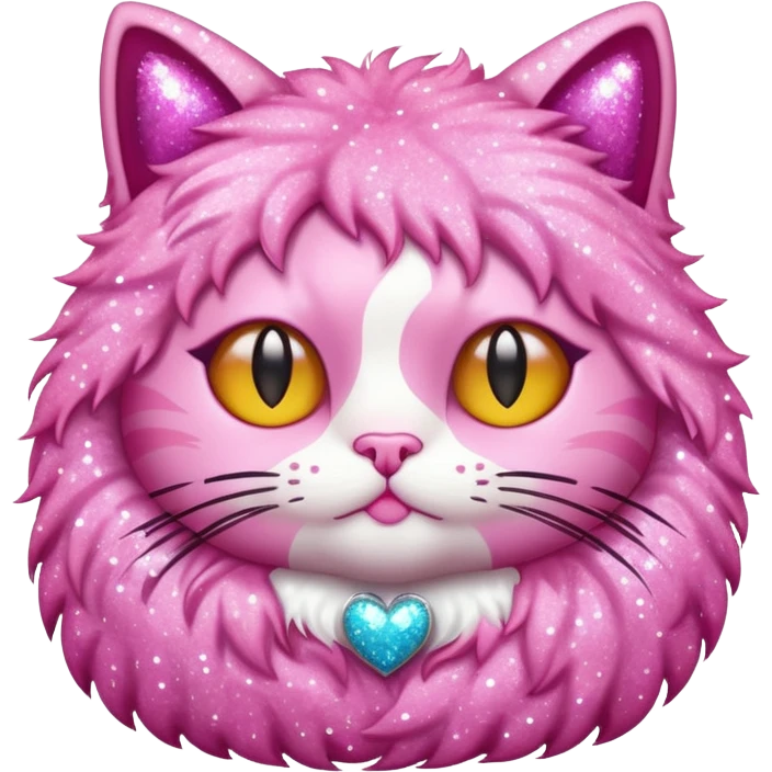 glitter pink cat  emoji