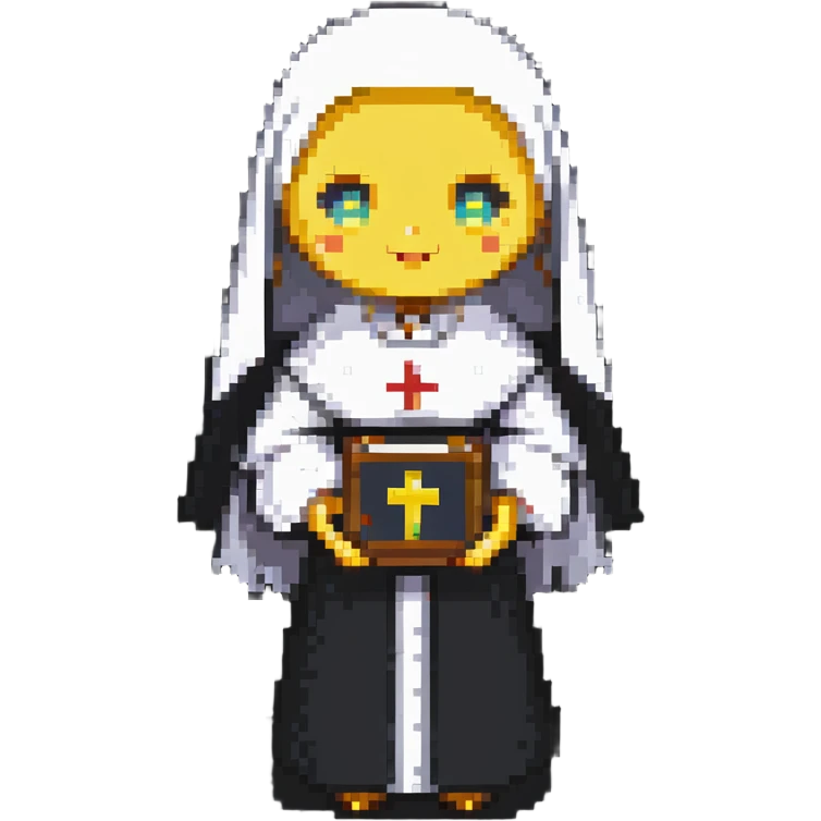 nun with yellow skin emoji