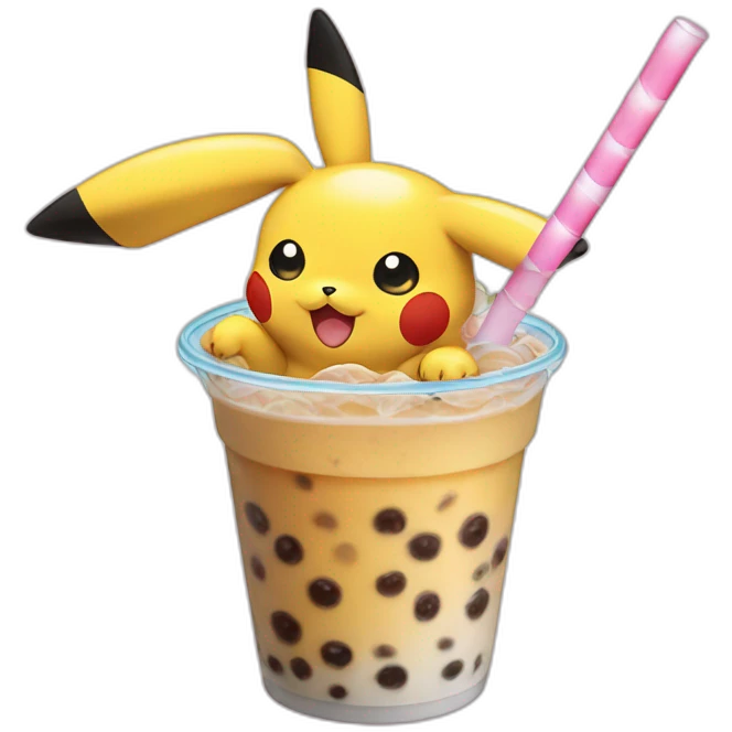 Pikachu bubble tea  emoji