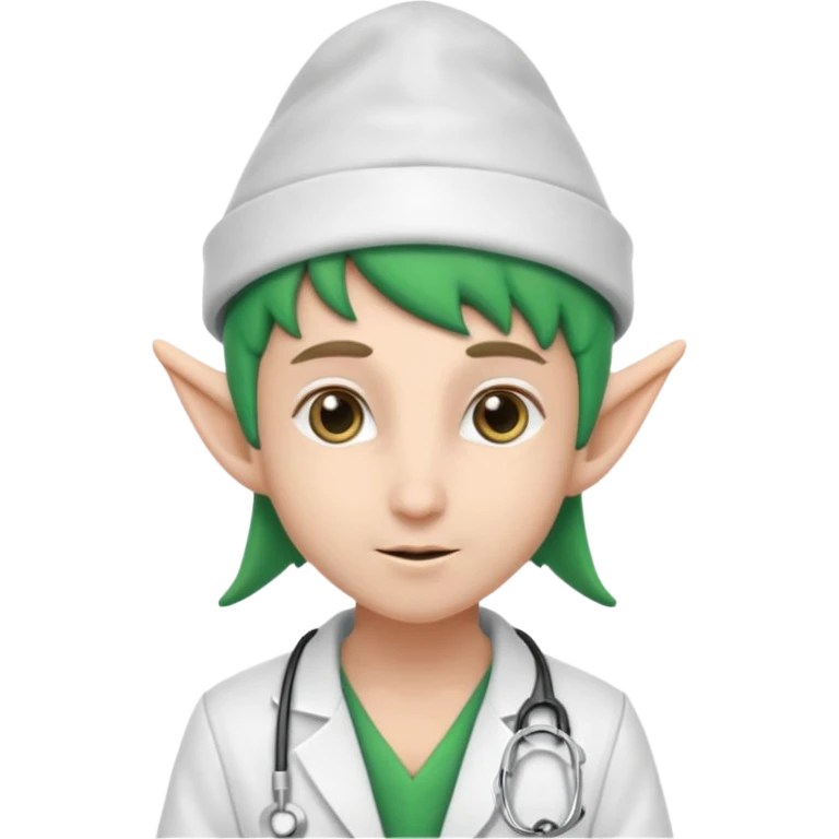 Elf Doctor with doctor hat emoji