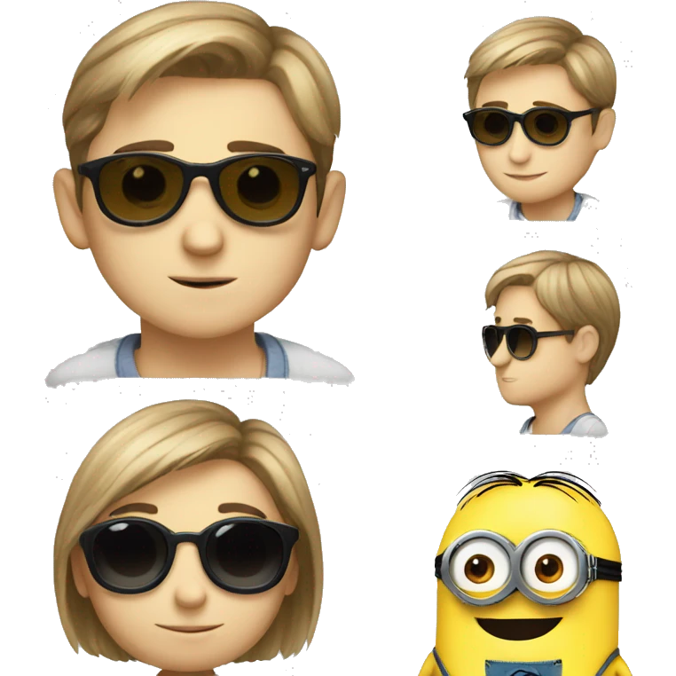 white boy with sunglasses and a minion emoji