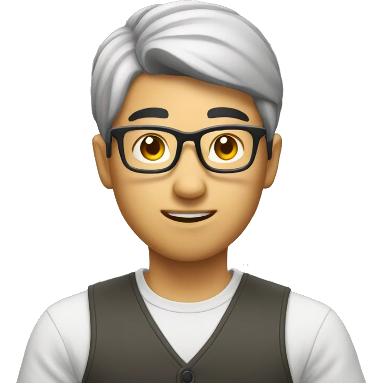 asian nerd studying emoji