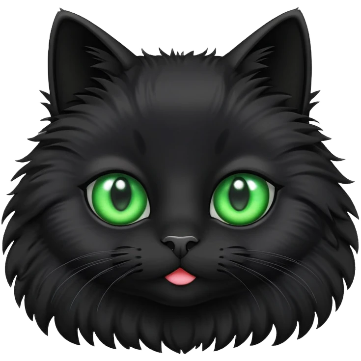 I want an emoji of a cute black cat with green eyes.

 emoji