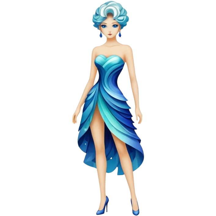Beautiful elegant elemental Abstract La Creatura full body emoji