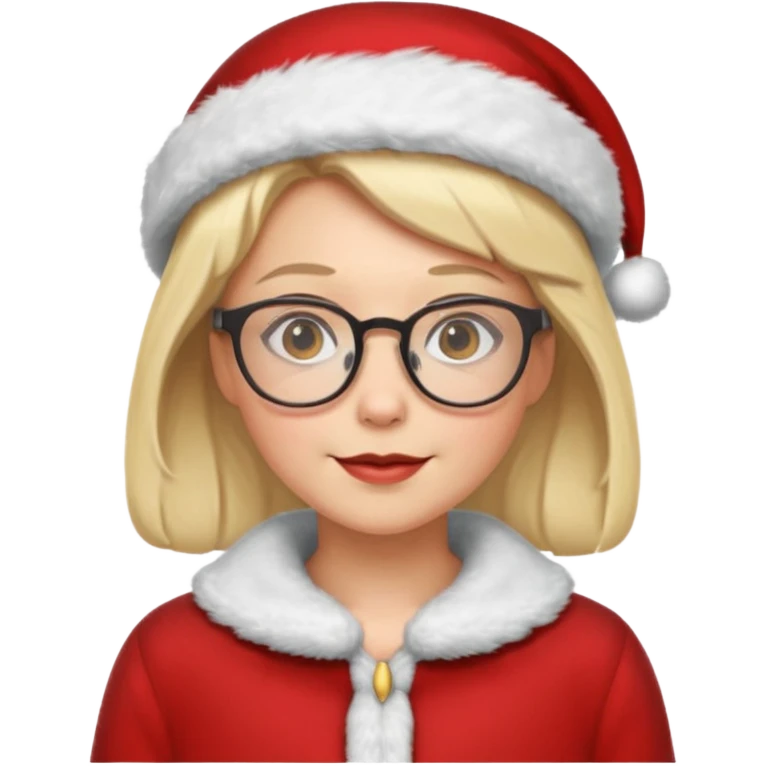 female Santa Claus with glasses with blond short hair emoji