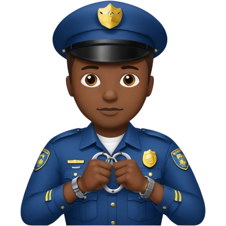 kelepçe tutan zenci polis emoji
