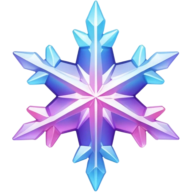 Gradient iridescent Pastel Pink violet blue white crystal star snowflake  emoji