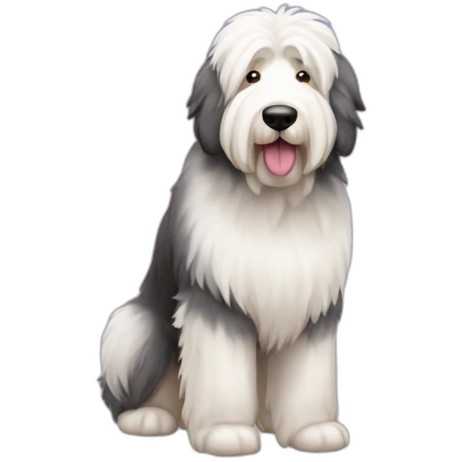 Dog old english sheepdog full-height emoji
