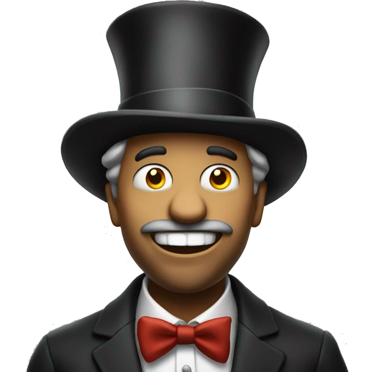 crazy lunatic with tophat emoji