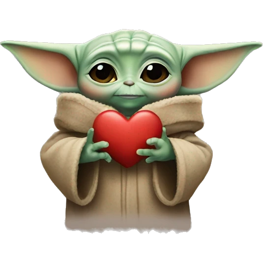 Baby yoda heart hands emoji