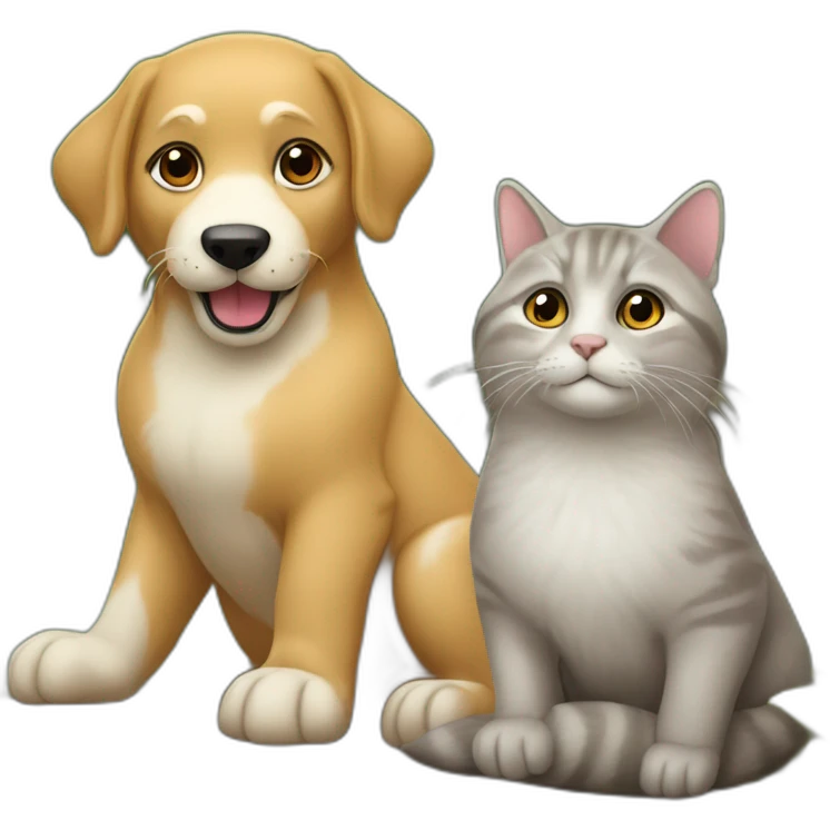 Chat sur un chien sur un loutre emoji