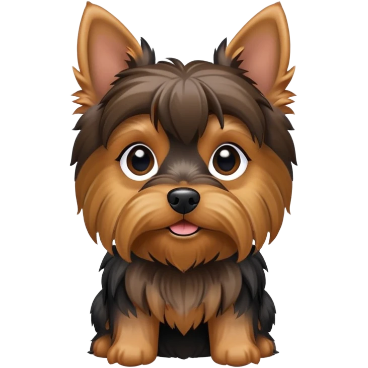 Perro yorkie orejas caídas emoji