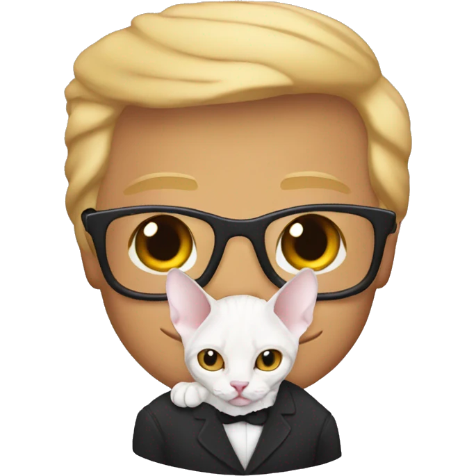 Donald Trump holding a Devon Rex cat emoji