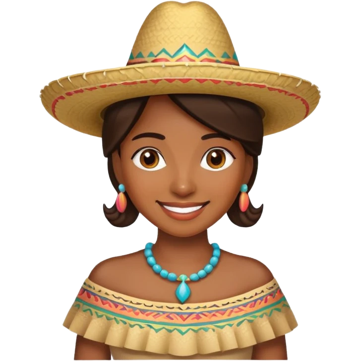 Woman wearing sombarro emoji