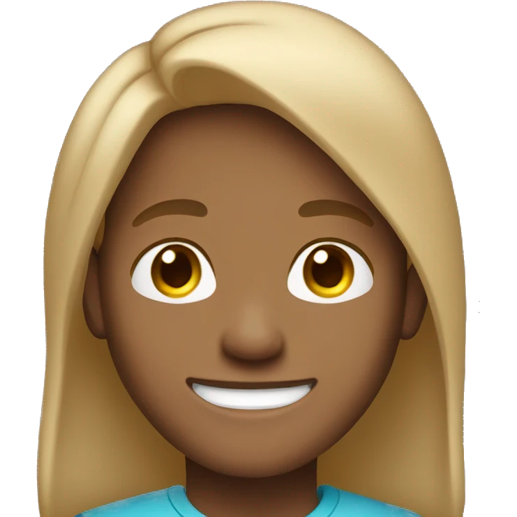 Boy light skin brown long hair smiling  emoji