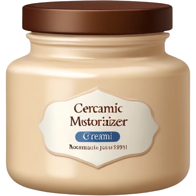body moisturizer cream pot with label beige emoji