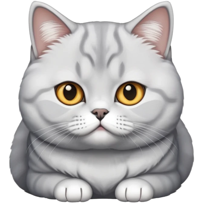 white grey british shorthair cat emoji