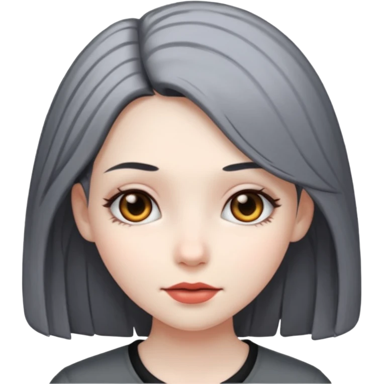 girl with black and gray hair emoji