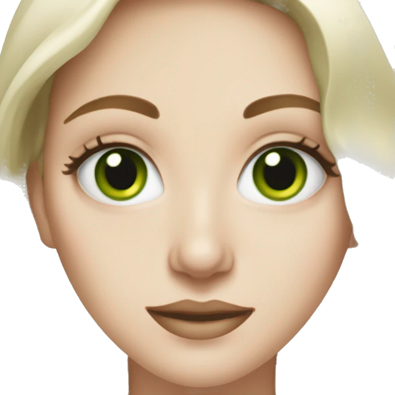 White girl green eyes applying face cream  emoji