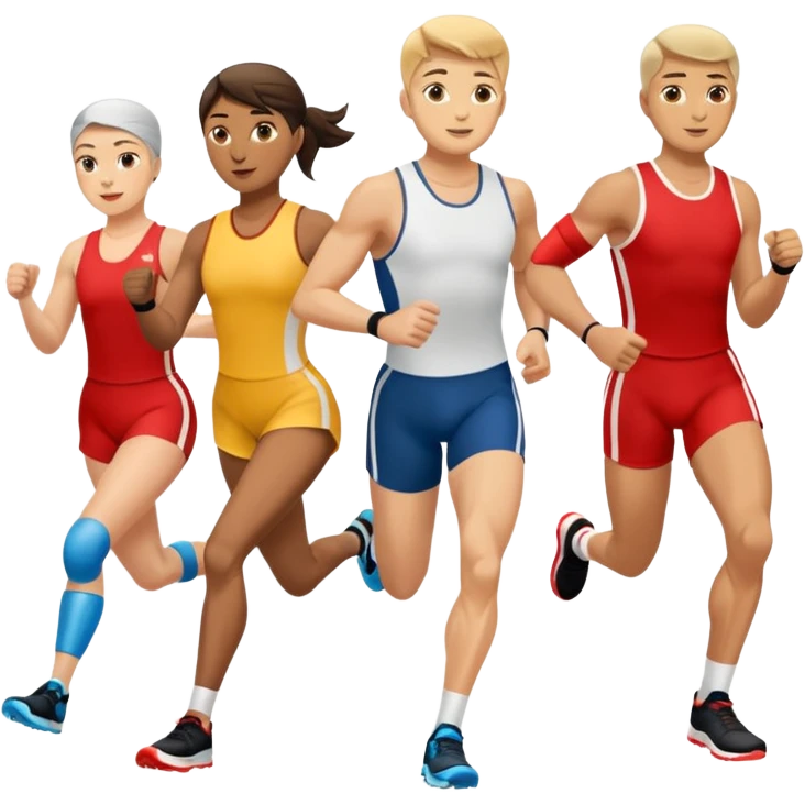des athletes handicapé avec des protheses de jambes qui font du handisport emoji