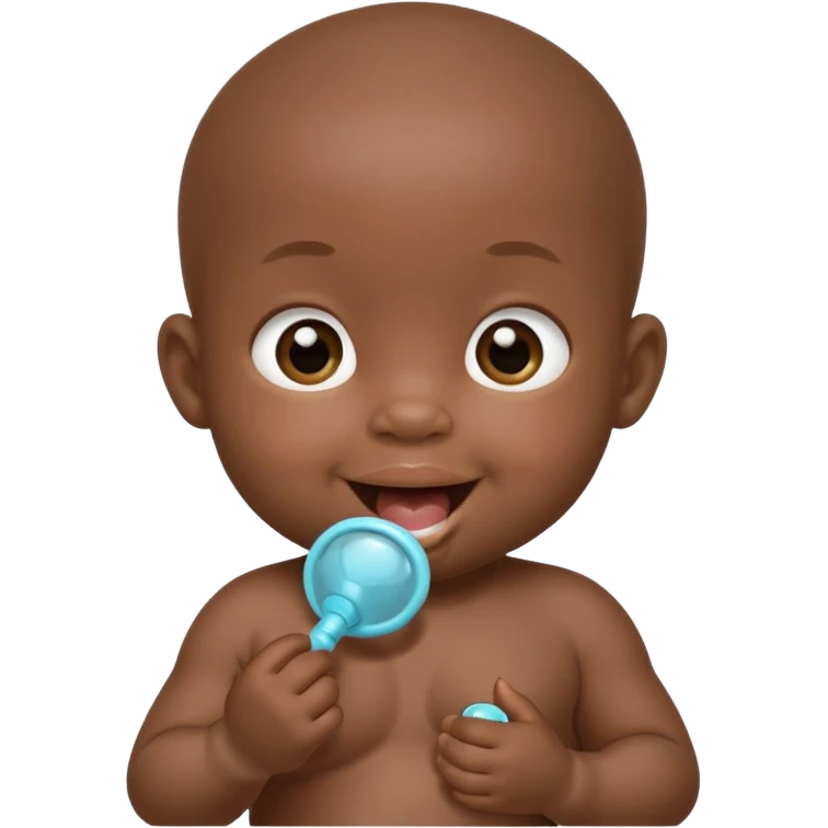 Black baby using pacifier  emoji